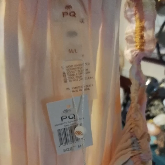 NWT Anthropologie PQ Swim Sleeveless Mini Dress Size M/L Yellow Pink - Picture 5 of 5